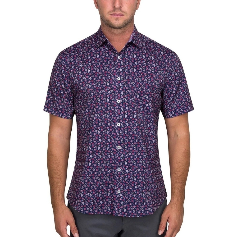 Nick Graham Everywhere Short Sleeve Printed shirt Floral Pinks Size S